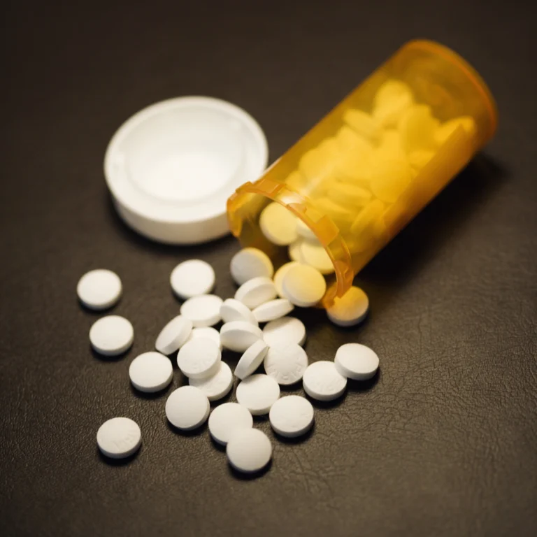 Lorazepam Half Life: A bottle of prescription pills tipped on its side.