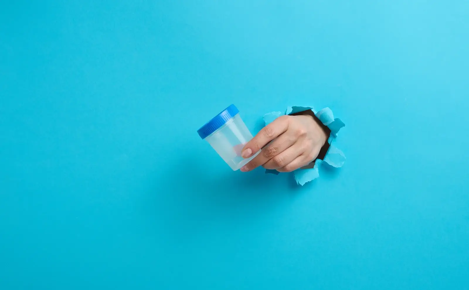 Drug test bottle.